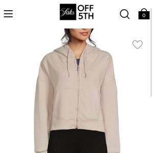 Calvin Klein Performance Dropped Shoulder Zip Hoodie in Beige